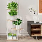 AZERPIAN 4 Tier Tall Plant Stand Indoor Corner Tiered Shelf Metal MDF Board - Image 3