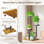 LASZOLA Plant Stand Shelf Tall for Indoor Corner, 3 Tier Metal Black - Image 4