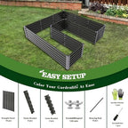 Anleolife 2-Bed 74x74x18in U-Shaped Raised Garden Beds, Quartz Grey - Image 5