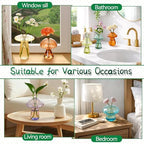 Mushroom Vase, Set of 10 Colored Glass Propagation Stations Vases - Image 5