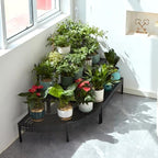 3 Tier Metal Plant Stand,Rectangle or Round Decorative Flower Step,Garden Shelf Flower Pot Holder Storage Organizer Rack for Indoor Outdoor Use - Image 7