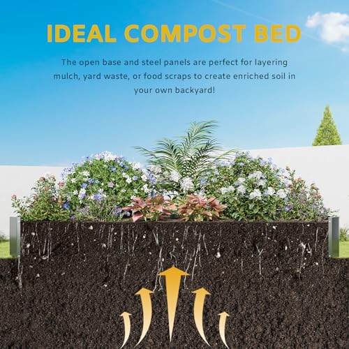 Galvanized Raised Garden Bed Kit, Planter Metal Raised Beds for Gardening 7.6x3.7x1ft Raised Planter Boxes Outdoor, Large Raised Garden Boxes Outdoor for Vegetables-Blcak. - Image 3