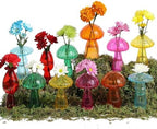 13 Pcs Glass Mushroom Vase Propagation Station with Hydroponic Plant and Artificial Fake Moss 6 Colored Plant Vase Table Centerpiece Decor for Forest Birthday Wedding Party Decoration (Bright Color) by Acellegic