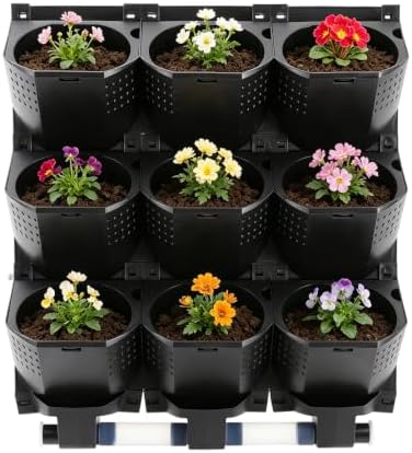 9 Pockets Greenstalk Vertical Planter, Wall Mounted Vertical Planter(Black) by Unknown