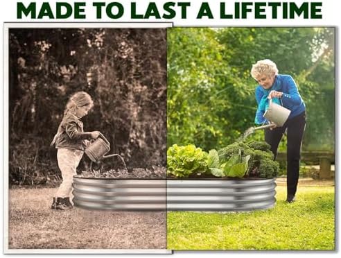 Galvanized Raised Garden Beds Outdoor 4×2×1 ft with Seed & Seedling Spacer Tool Kit // Tool-Free Metal Garden Box & Square Foot Gardening Seed Template for Organized Vegetable & Fruit Planting - Image 5