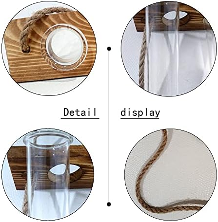XXXFLOWER 9 Tube Vases Wall Hanging Propagation Station with Wooden Stand+ 9 Blue Tube Vases Wall Hanging Propagation Station with Wooden Stand - Image 4