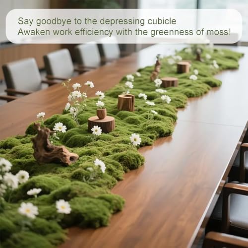 Fake Moss for Crafts 39.37" x 78.74" Artificial Moss for Indoor Plants Decorating Dark Green Faux Grass for Planters Crafts DIY Table Centerpieces Fairy Garden Floral Wedding 100 x 200cm - Image 4
