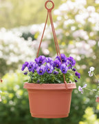 Plastic Hanging Flower Pot 11 inch Terra Cotta 5 Pack - Image 4