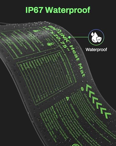 BN-LINK Seedling Heat Mat with Thermostat Controller Combo Set, 10" x 20.75" Plant Heating Mat for Seed Starting with Temperature Control for Indoor Growing, Plants Germination - Image 4