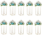 Gold Metal Cube Vase Stand for Wedding Centerpieces, 31.5in Tall, 10 Pcs by CreatedforWeddingsandHome