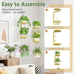 LASZOLA Plant Hanger Holder Window Shelf Wall Mounted Indoor, 2 Pcs Gold - Image 3