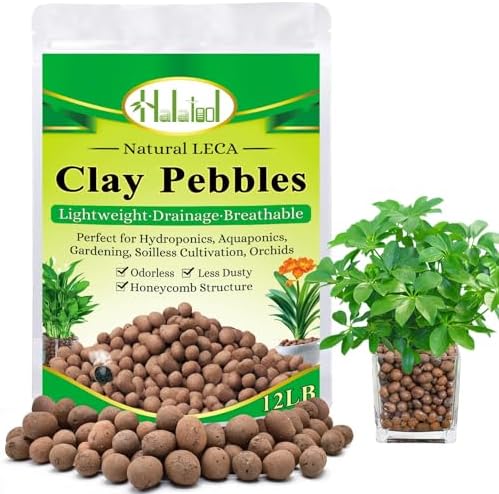 Halatool 12LB Leca Clay Pebbles for Plants, 4-16mm Hydro Balls for Drainage by HALATOOL