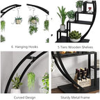 GarveeLife Plant Stand Indoor 5 Tier, Metal Half Moon Plant Shelf 2 Pack - Image 6