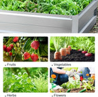 Rectangular Galvanized Raised Garden Beds Outdoor for Planting Vegetables Flowers Herb,3 * 3 * 1 FT,Silver - Image 4