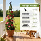 4 Pack Garden Trellis for Climbing Plants Outdoors,65" Tall Cucumber Trellis Garden Obelisk Trellis Rustproof Plants Support with Adjustable Heights for Indoor Potted Plants, Vines, Vegetables - Image 7