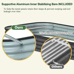 MUPATER 8x4x1FT Raised Garden Bed Outdoor, Modular Galvanized Steel Garden Bed Kit for Planting, Above Ground Planter Box Oval for Vegetables, Herbs and Flowers, Garden, Gray - Image 7