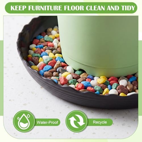 Gejoy 30 Pack Plant Saucers for Pots, 4/6/8/10/12 Inch Black Plastic Plant Trays to Catch Water, Durable Heavy Duty Round Wave Flower Drip Tray Container for Home Indoor Outdoor Garden - Image 4