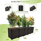 Large Planters for Outdoor Plants Rectangular Raised Garden Bed Elevated Planter Boxes Patio Balcony Deck for Planting Flowers, Vegetables, Tomatoes, and Herbs - Image 3