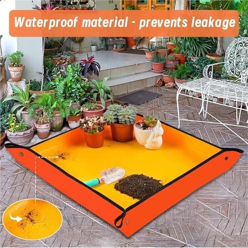 Flower Pots Transplanting Mats Gardening Planting Mat PE Plant Repotting Foldable Waterproof for Indoor Plant Repotting(100x100cm) - Image 2