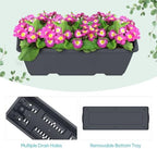 Vertical Garden Planter 3 Tier Raised Garden Bed Herb Planter Outdoor Standing Garden Planter Box with Drainage Holes Removable Tray for Patio Balcony Porch Grey - Image 3