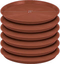 Eccliy 6 Pack Plastic Plant Saucer, Round, 25 Inch, Terracotta by Eccliy