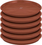 Eccliy 6 Pack Plastic Plant Saucer, Round, 25 Inch, Terracotta by Eccliy