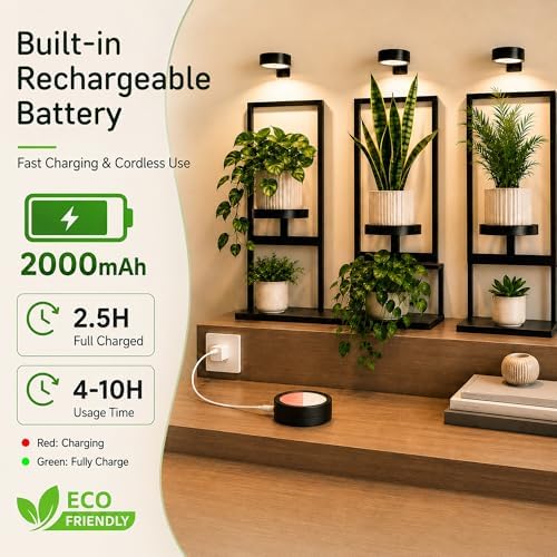 3-Pack Rechargeable Grow Lights for Indoor Plants, Cordless Plant Grow Lamp - Image 2