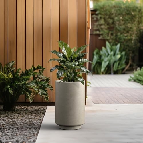 Kante Accent Round Tapered Weathered Concrete Planter 20.1" Tall, Outdoor - Image 5