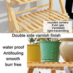 Tiered Plant Shelf 3-Tier Bamboo Ladder Plant Shelfs Folding Display Shelving Multiple Storage Shelf Plant Hanger Garden Rack Flower Plant Stand Display Rack for Indoor Outdoordecoration - Image 3