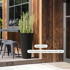 Veradek Demi Series Tall Planter - Tall Tapered Outdoor Planter with Shelf - Image 4