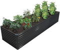 DIIYIV Galvanized Raised Garden Bed Kit Outdoor Patio,12x2x2ft Large Rectangular Metal Planter Boxes,Deep Root Box Planter for Gardening,Vegetables,Flowers,Herbs-Black by DIIYIV