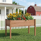 Wooden Cedar Raised Garden Bed with Legs, 48x24x30 Inch Planter Raised Beds for Gardening, Raised Garden Beds Outdoor Planter Box for Vegetables/Herbs/Flower/Backyard (Brown) - Image 4