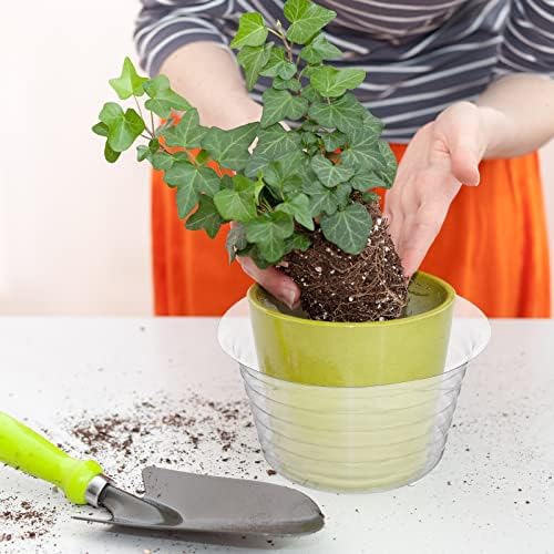 Hoolerry 15 Pcs Plastic Plant Saucer Clear Deep Tray, 6, 8, 10 Inch - Image 6