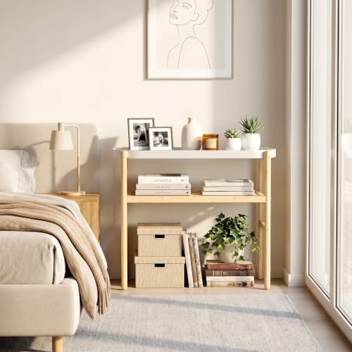 Bamboo Plant Stand Indoor, 2-Tier Plant Shelf Table for Multiple Plants - Image 4