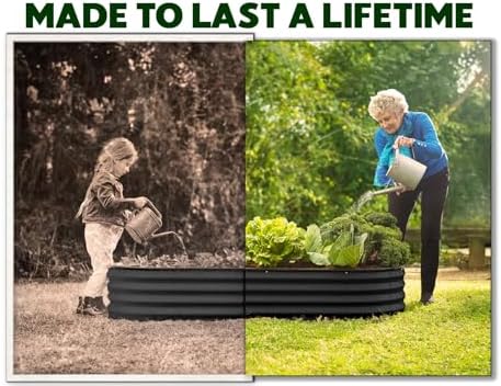 Plant & Plot Galvanized Raised Garden Beds Outdoor // 4×2×1 ft (2-Pack) Planter Raised Beds for Gardening, Vegetables, Flowers // Large Metal Garden Box // Patented Tool-Free Design (Black) - Image 3