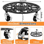 2 Pack Cast Iron Plant Caddy with Wheels Heavy Duty, 11 Inch Plant Rollers with Wheels for Planter Stand on Metal Wheel, Round Roller Plants Stand Indoor Metal Rolling Planter Holders Plants Mover - Image 5
