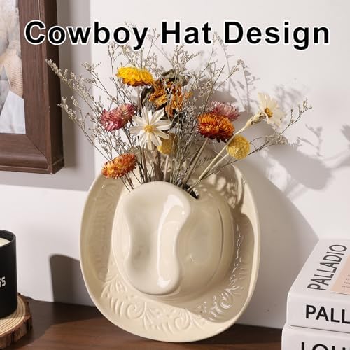 Hanging Wall planters for Indoor Plants, Ceramic Cowboy Wall vases for Flowers, for Bathroom, Living Room, Office, and Home Decor. Medium - Image 5