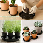 50 Packs 14 Inches Large Plant Saucers for Indoor Outdoor Use Heavy Duty Plastic Plant Plate Dish for Planter Bulk Round Flower Pot Drip Trays to Catch Water 4 to 20 Inch, Black - Image 3