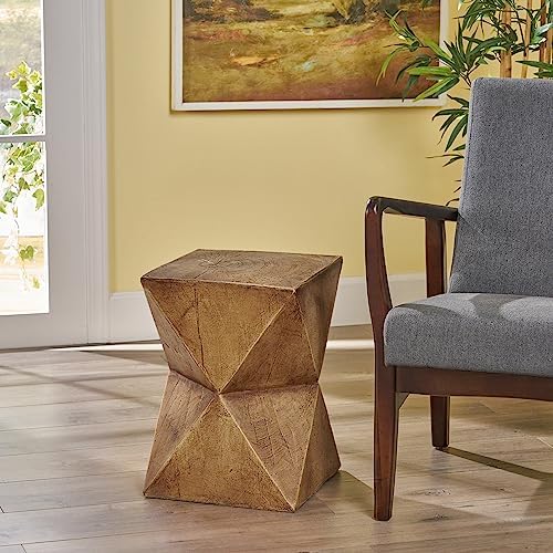ø12.5'' Concrete Side Table End Table for Outdoor & Living Room, Modern Retro Hourglass Shape Style, Durable and Lightweight, Cement Material, No Assembly, Natural - Image 3