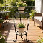 CASIMR 2-Pack Plant Stand, 2 Tier 26.8 inch Tall Metal Potted Holder Rack,Indoor Outdoor Multiple Flower Pot Shelf Rustproof Iron Garden Container for Garden Patio Living Room Corner Balcony, Black - Image 5