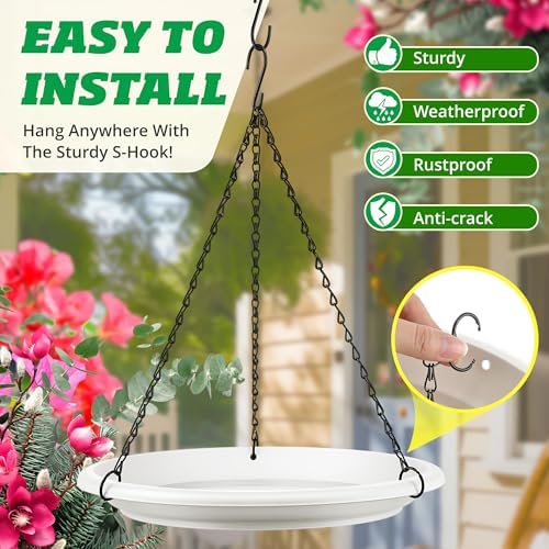 Hanging Planter for Plant, 12" Plant Saucer with Chain(10 Pcs,White） - Image 2