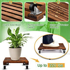Taiyin 2 Pack 16 Inch Wooden Plant Stand with Lockable Wheels 220 Lbs Heavy Duty Plant Stand with Casters Strong Roller Dolly Base for Outdoor Indoor - Image 4