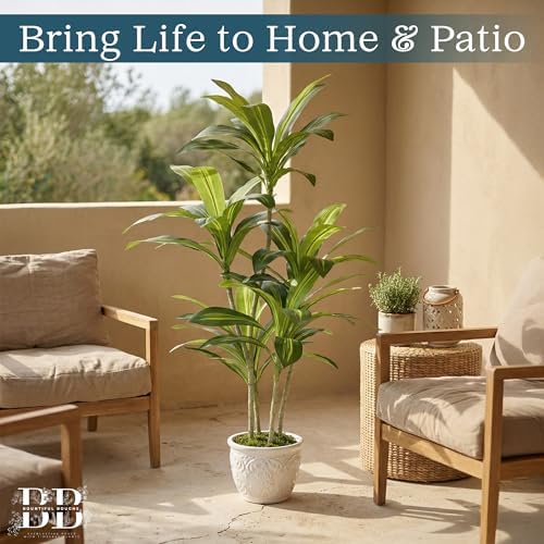 4' (120 cm) Artificial Draceana Tree Faux Dragon Plant with Pot & Moss - Image 5