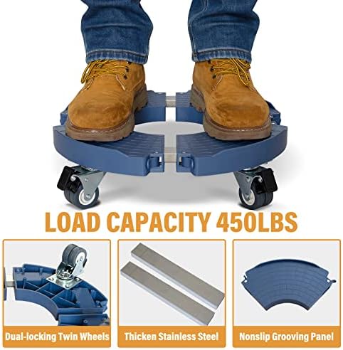 2pk Rolling Plant Stand with Wheels,15-21 Adjustable Heavy Duty Plant Caddy - Image 4