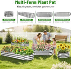 Silver Oval Raised Garden Bed /Galvanized Steel Planter Box,72X24X12 inches - Image 5