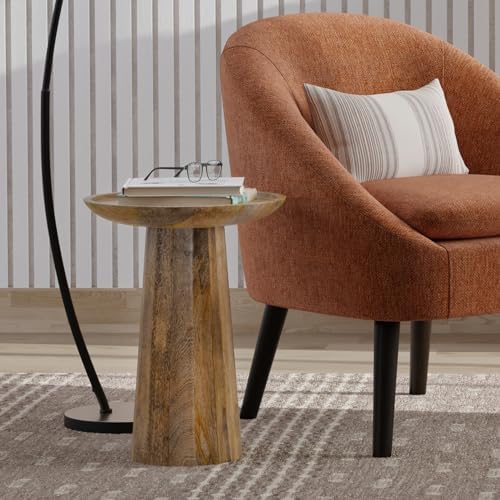 SIMPLIHOME Dayton 13" Wide Solid Wood Round End Table in Natural - Image 2