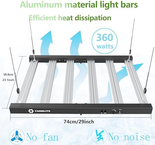 FARMLITE 360W LED Grow Lights for Indoor Plants Full Spectrum Growing Bar - Image 5