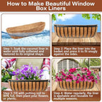 Legigo 4 Pack Trough Coco Liners for Planters- 36 Inch Window Box Liners - Image 4