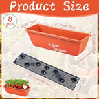 8 Pcs 24 Inch Plastic Window Boxes Planters, Red - Image 2