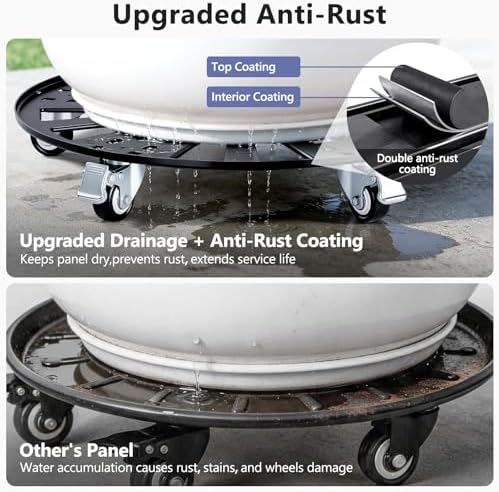 KEDSUM 16 in Plant Caddy with Wheels, Anti-Rust & Anti-Slip, 440LBS - Image 3
